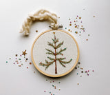 Hand Embroidered 4.5in Hoop - Christmas Tree (w/bead&sequin detail)