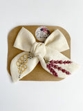 RTS Hand Embroidered Bow - Chunky - Floral Bunch on Alligator Clip