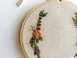 Hand Embroidered 6inch Hoop - Bright Floral Bunch
