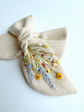 Hand Embroidered Bow - Chunky - Wildflowers