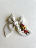 Hand Embroidered Bow - Chunky - Floral Bunch