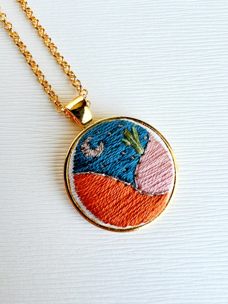 Hand Embroidered Pendant