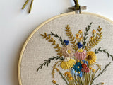 Hand Embroidered 8inch Hoop - Wildflowers