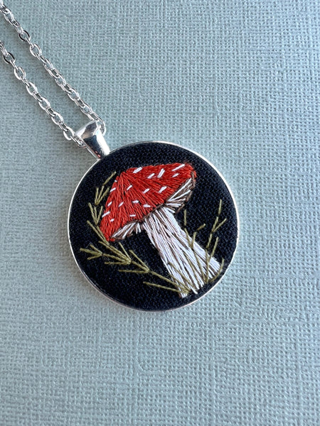 Large Hand Embroidered Pendant