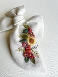 Hand Embroidered Bow - Chunky - Floral Bunch