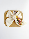 RTS Hand Embroidered Bow - Chunky - Floral Bunch on Alligator Clip