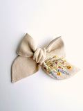 Hand Embroidered Bow - Chunky - Wildflowers