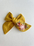 Hand Embroidered Bow - Chunky - Floral Bunch
