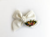 Hand Embroidered Bow - Chunky - Floral Bunch
