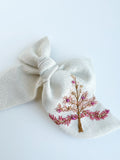 Hand Embroidered Bow - Chunky - Off White - Christmas Tree