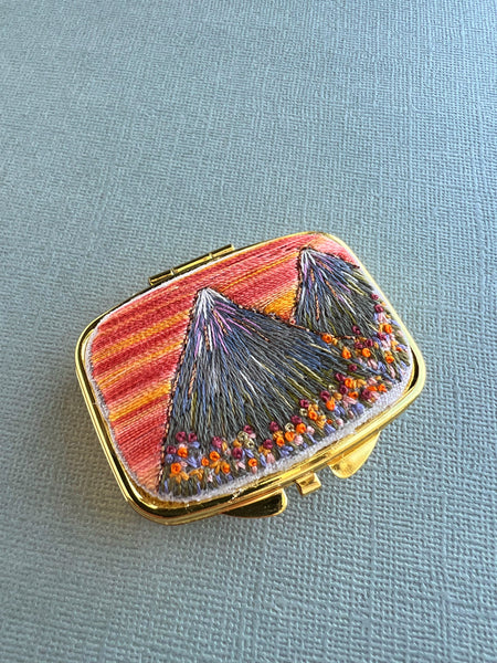 Hand Embroidered Pillbox