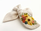 Hand Embroidered Bow - Chunky - Floral Bunch