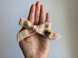 Hand Embroidered Rose & Sunflower Bunch - School Girl Bow