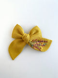 Hand Embroidered Bow - Chunky - Wildflowers