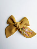 Hand Embroidered Bow - Chunky - Wildflowers