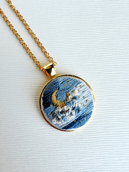 Hand Embroidered Pendant