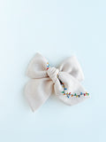 Hand Embroidered Bow - Chunky - Light Pink - Christmas Lights