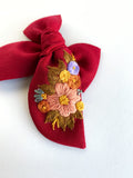 Hand Embroidered Bow - Chunky - Floral Bunch