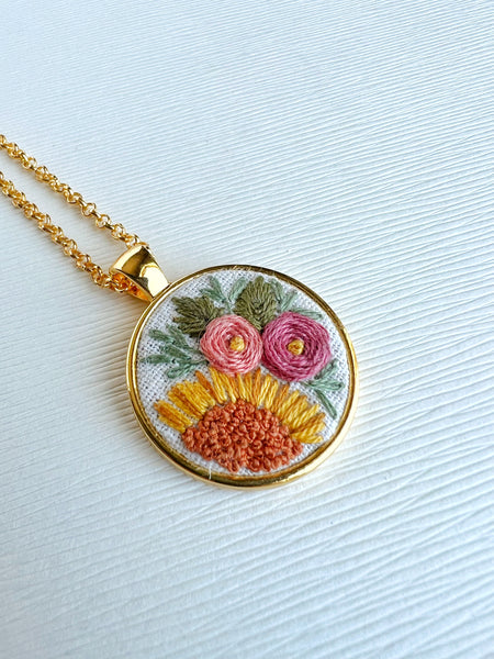 Hand Embroidered Pendant