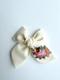 Hand Embroidered Bow - Chunky - Floral Bunch