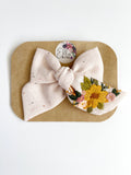 RTS Hand Embroidered Bow - Chunky - Floral Bunch on Alligator Clip