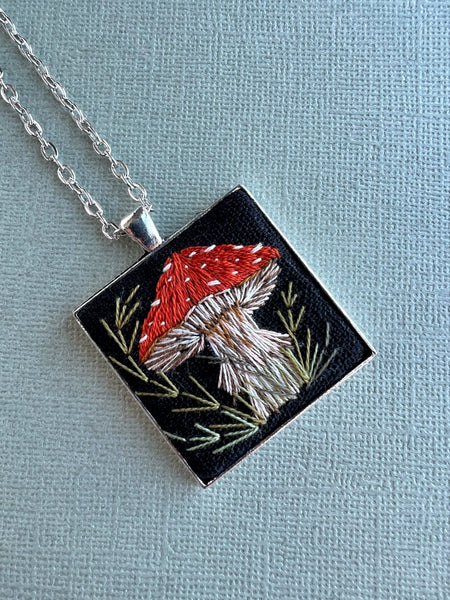 Large Hand Embroidered Pendant