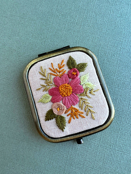 Hand Embroidered Pocket Mirror
