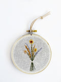 Hand Embroidered 4inch Hoop - Wildflower Bouquet