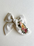 Hand Embroidered Bow - Chunky - Floral Bunch