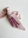 Hand Embroidered Bow - Large Hand Tied - Lavender
