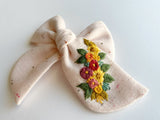 Hand Embroidered Bow - Chunky - Confetti - Floral Bunch