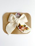 RTS Hand Embroidered Bow - Chunky - Floral Bunch on Alligator Clip
