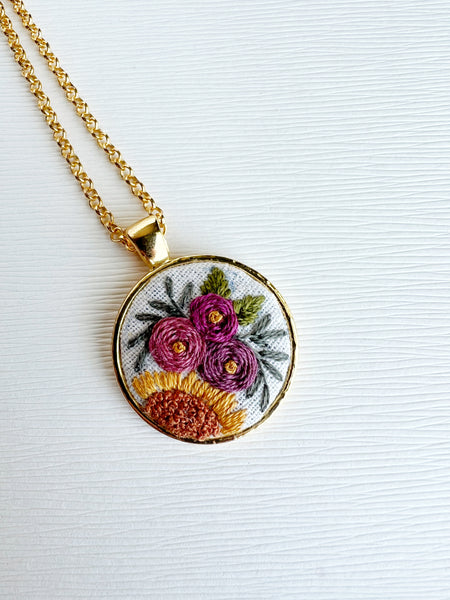 Hand Embroidered Pendant