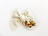 Hand Embroidered Bow - Chunky - Floral Bunch