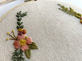 Hand Embroidered 6inch Hoop - Bright Floral Bunch