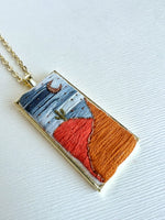 Large Hand Embroidered Pendant
