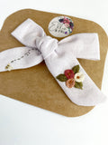 RTS Hand Embroidered Bow - School Girl - Floral Bunch on Alligator Clip