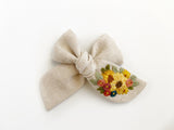 Hand Embroidered Bow - Chunky - Floral Bunch
