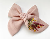Hand Embroidered Bow - Chunky - Wildflowers