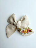 Hand Embroidered Bow - Chunky - Floral Bunch