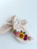 Hand Embroidered Bow - Chunky - Light Pink - Floral Bunch