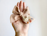 Hand Embroidered Wildflowers - Chunky Hand Tied Bow