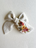 Hand Embroidered Bow - Chunky - Floral Bunch