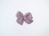 Purple Embroidered Bow, Children's Hair Accessories, Hair Bows